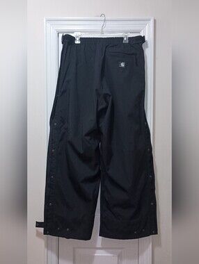 Carhartt Rain Wear Black Snap-Front Motorcycle Rain Pants Large